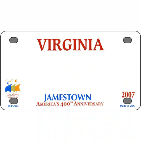 Virginia Novelty State Blank Metal License Plate 4" x 2.2" (MLP)