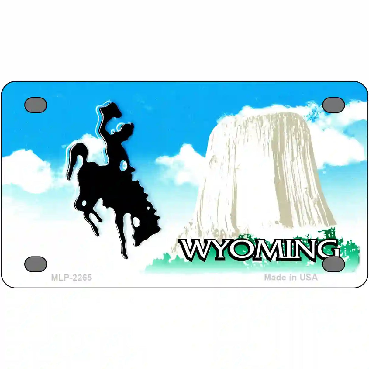 Wyoming Novelty State Blank Metal License Plate 4" x 2.2" (MLP)