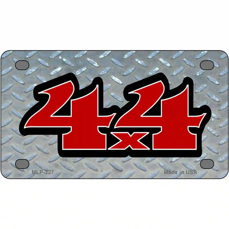 4 X 4 Diamond Metal Novelty License Plate 4" x 2.2" (MLP)