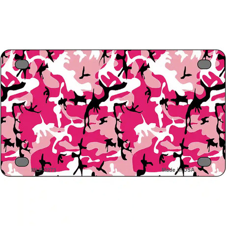 Pink Camouflage Metal Novelty License Plate 4" x 2.2" (MLP)