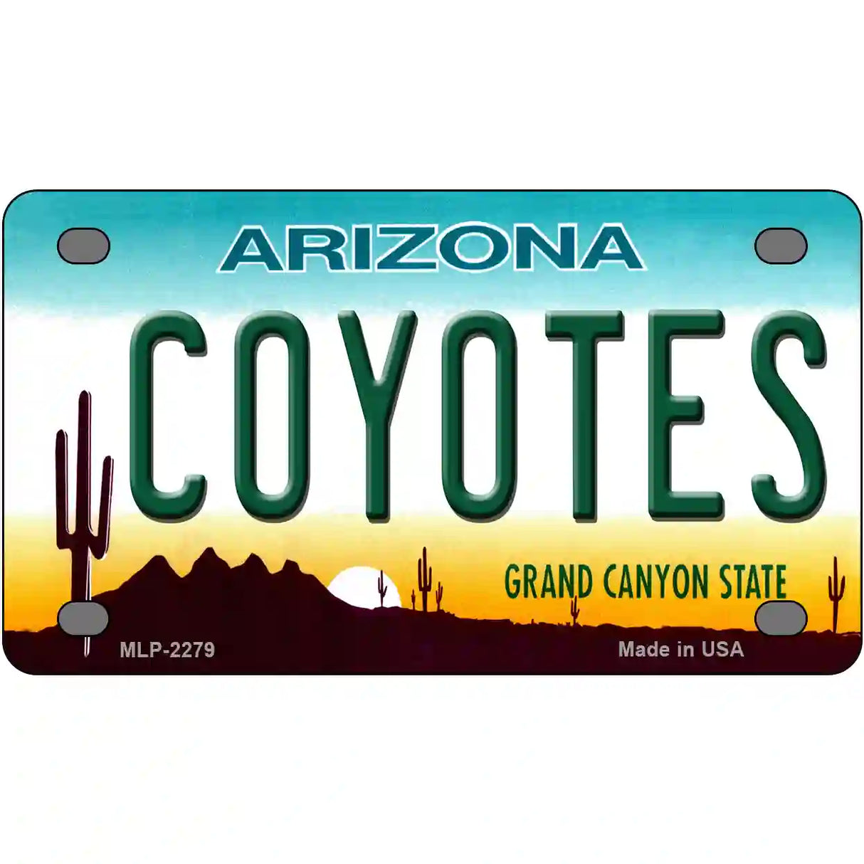 Coyotes Arizona Novelty State Metal License Plate 4" x 2.2" (MLP)