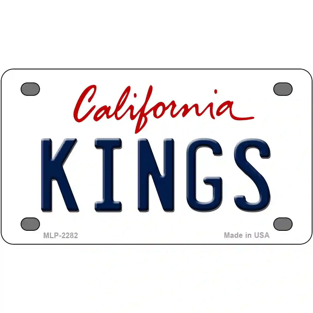 Kings California Novelty State Metal License Plate 4" x 2.2" (MLP)