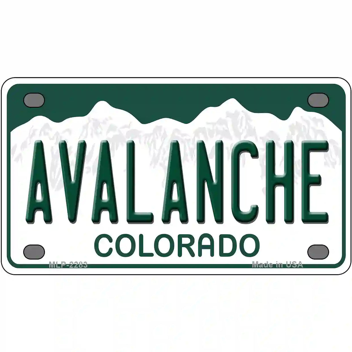 Avalanche Colorado State Novelty Metal License Plate 4" x 2.2" (MLP)