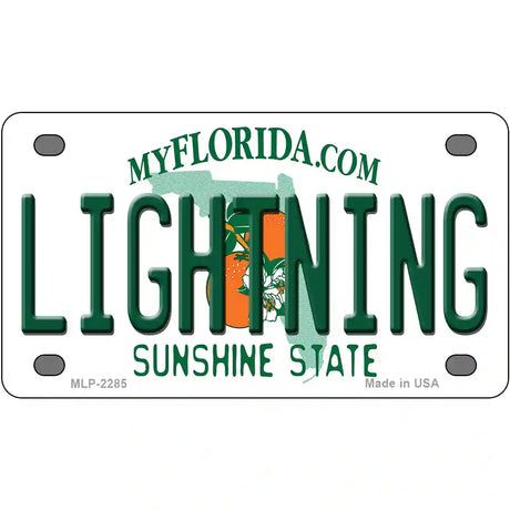 Lightning Florida Novelty State Metal License Plate 4" x 2.2" (MLP)