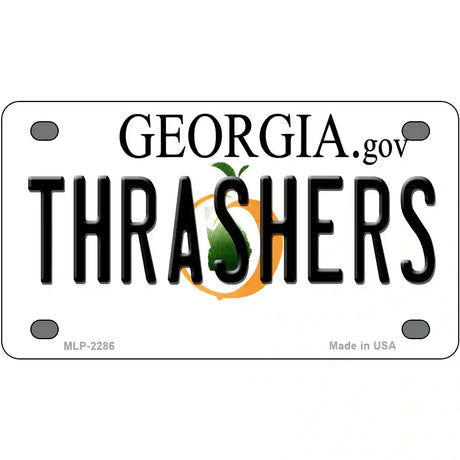 Thrashers Georgia Novelty State Metal License Plate 4" x 2.2" (MLP)