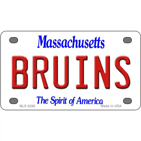 Bruins Massachusetts State Novelty Metal License Plate 4" x 2.2" (MLP)