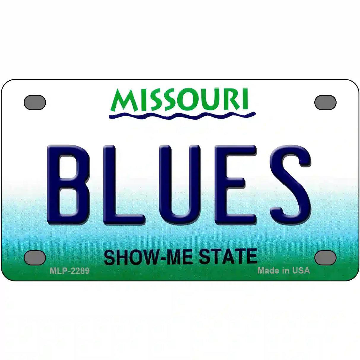 Blues Missouri State Metal Novelty License Plate 4" x 2.2" (MLP)