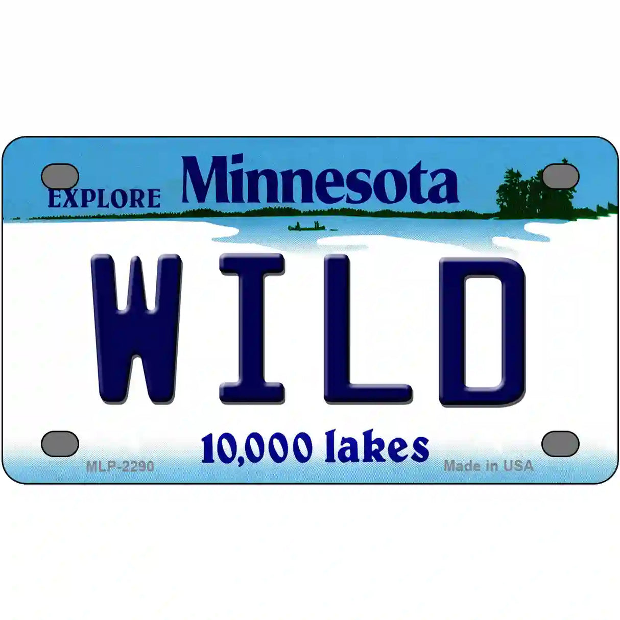 Wild Minnesota State Metal License Plate 4" x 2.2" (MLP)