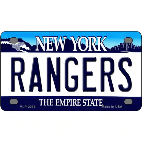 Rangers New York State Metal License Plate 4" x 2.2" (MLP)