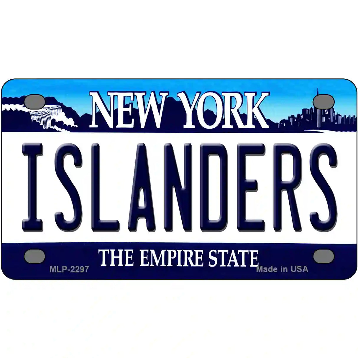 Islanders New York Novelty State Metal License Plate 4" x 2.2" (MLP)