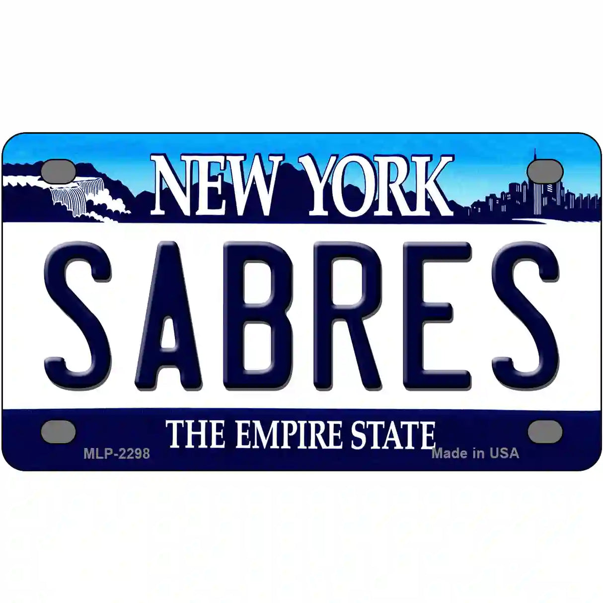 Sabres New York Novelty State Metal License Plate 4" x 2.2" (MLP)