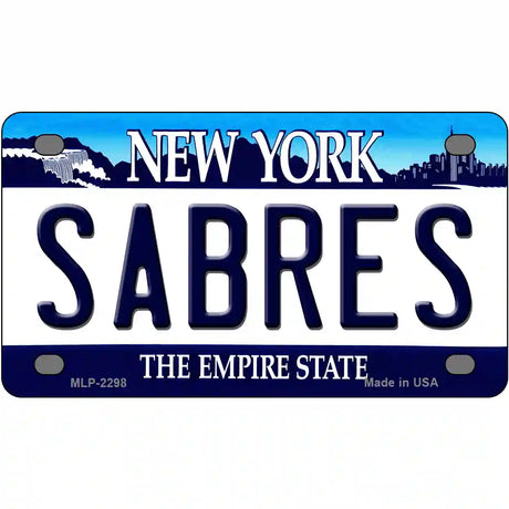 Sabres New York Novelty State Metal License Plate 4" x 2.2" (MLP)