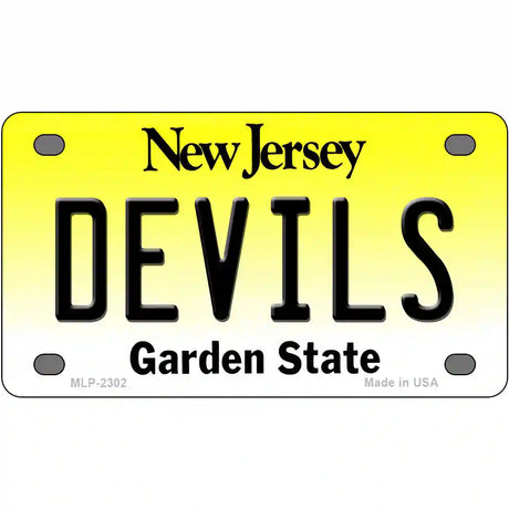 Devils New Jersey Novelty State Metal License Plate 4" x 2.2" (MLP)