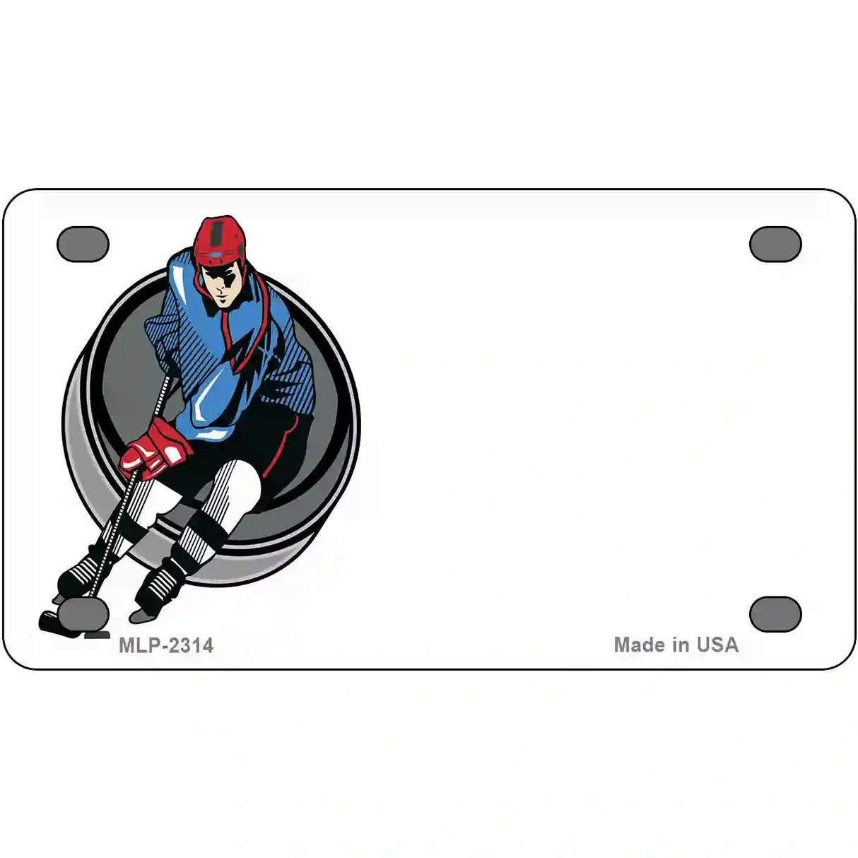 Hockey License Metal Novelty License Plate 4" x 2.2" (MLP)