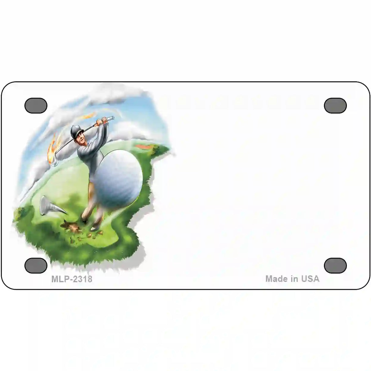 Golf Tee Shot Offset Metal Novelty License Plate 4" x 2.2" (MLP)