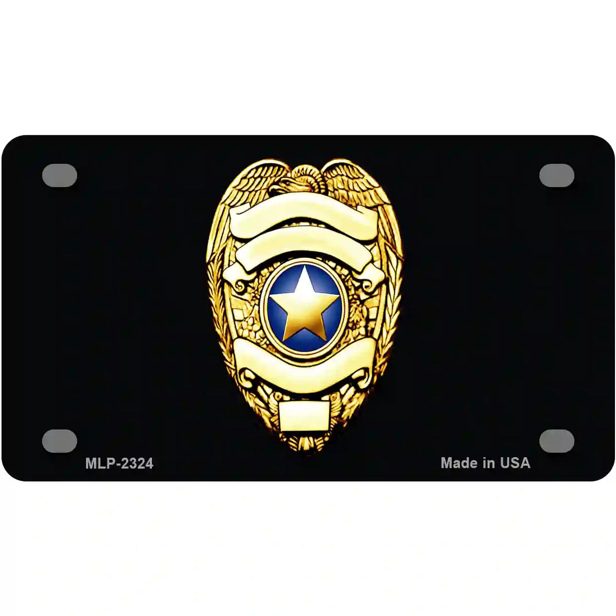 Police Badge Metal Novelty License Plate 4" x 2.2" (MLP)