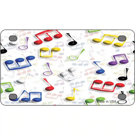 Musical Notes Multi-Color Metal Novelty License Plate 4" x 2.2" (MLP)