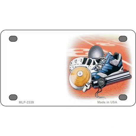 Track And Field Offset Metal Novelty License Plate 4" x 2.2" (MLP)