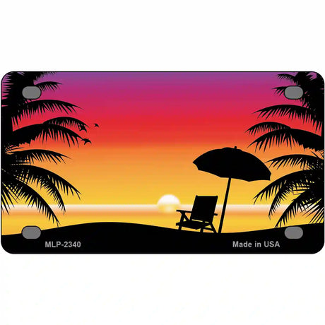 Sunset Beach Metal Novelty License Plate 4" x 2.2" (MLP)