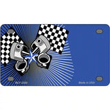 Racing Pistons Offset Metal Novelty License Plate 4" x 2.2" (MLP)