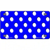 White Polka Dots Royal Blue Metal Novelty License Plate 4" x 2.2" (MLP)