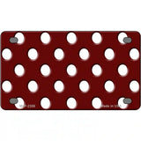 White Polka Dots Burgundy Metal Novelty License Plate 4" x 2.2" (MLP)