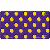 Yellow Polka Dots Purple Metal Novelty License Plate 4" x 2.2" (MLP)