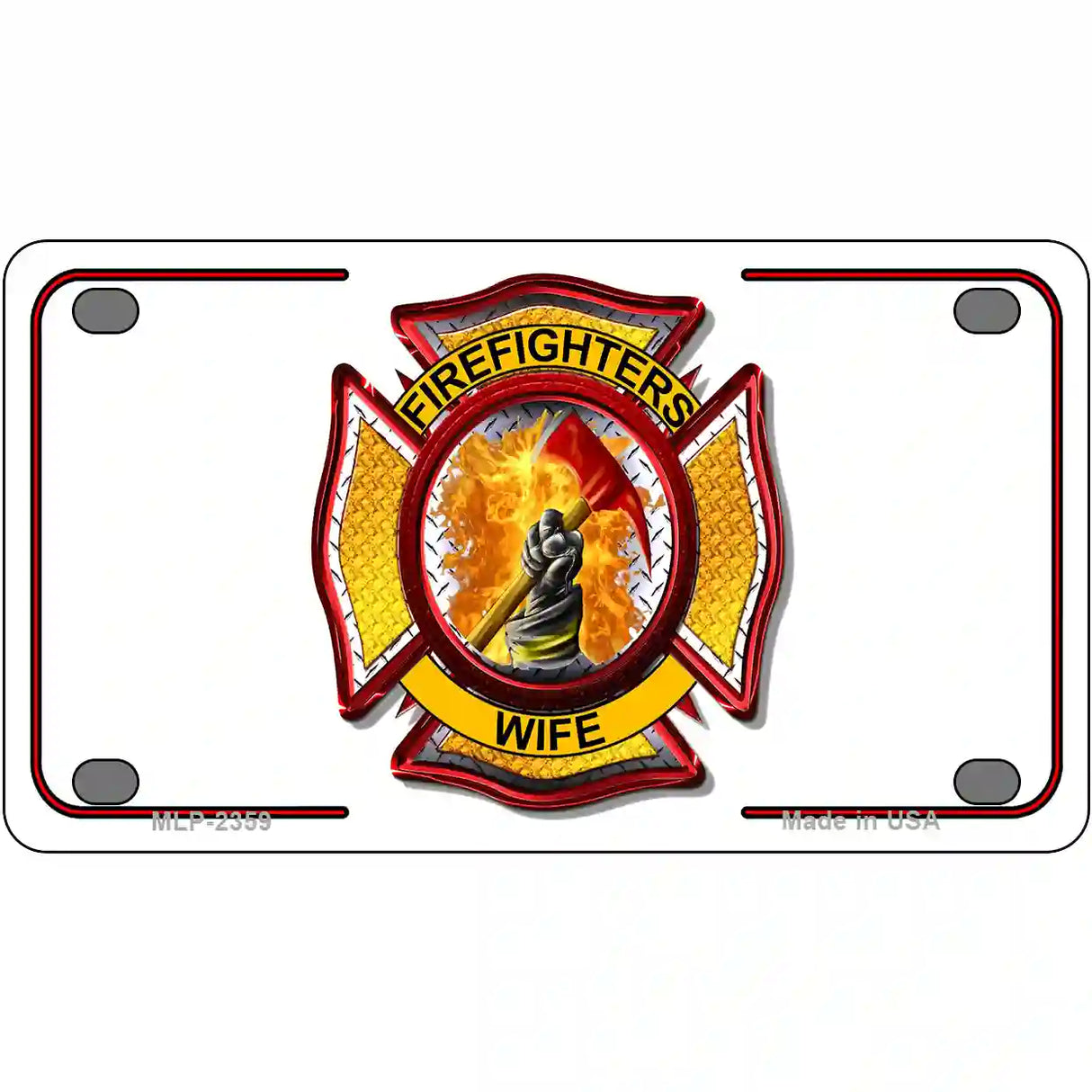 Firefighters Wife Metal Novelty License Plate 4" x 2.2" (MLP)