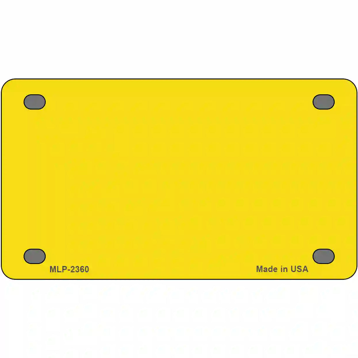 Yellow Solid Metal Novelty License Plate 4" x 2.2" (MLP)