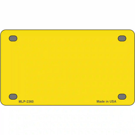 Yellow Solid Metal Novelty License Plate 4" x 2.2" (MLP)