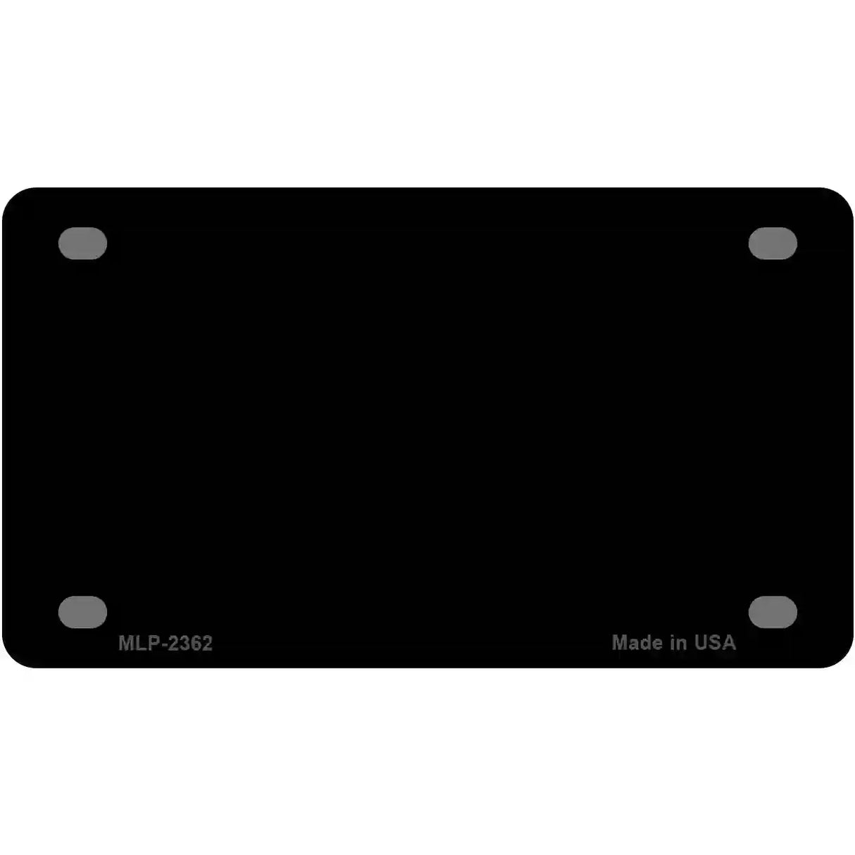 Black Solid Metal Novelty License Plate 4" x 2.2" (MLP)