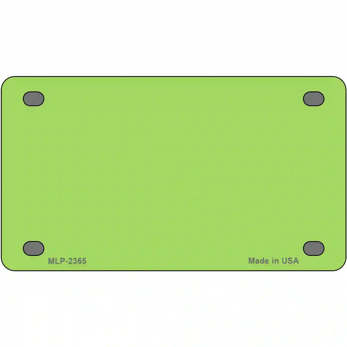 Lime Green Solid Metal Novelty License Plate 4" x 2.2" (MLP)