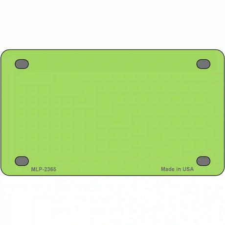 Lime Green Solid Metal Novelty License Plate 4" x 2.2" (MLP)