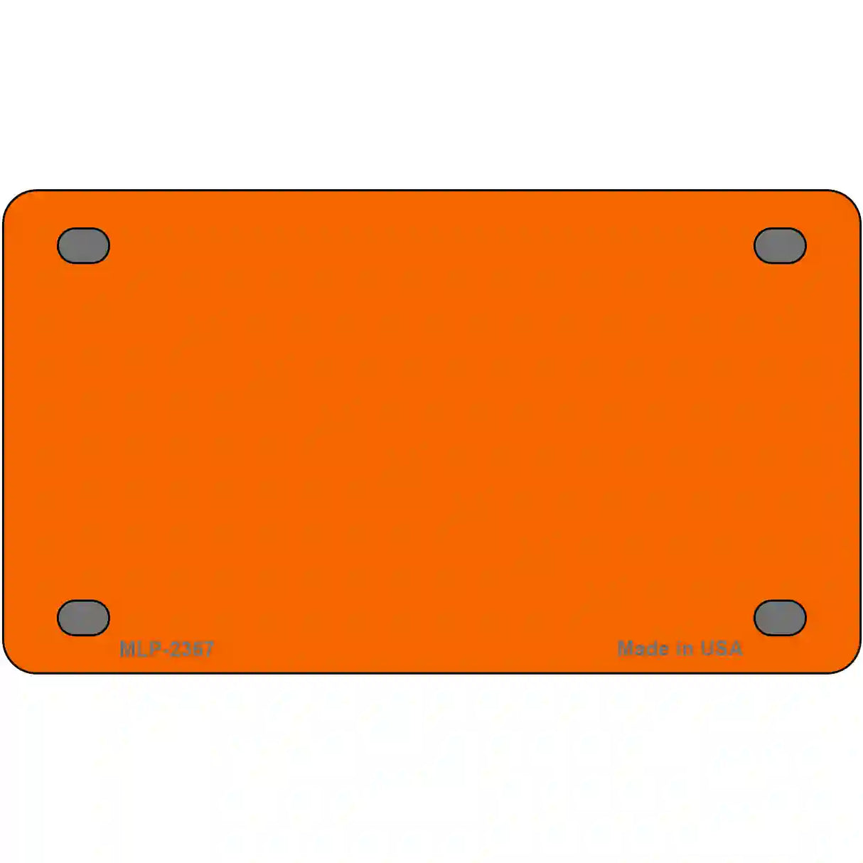 Orange Solid Metal Novelty License Plate 4" x 2.2" (MLP)