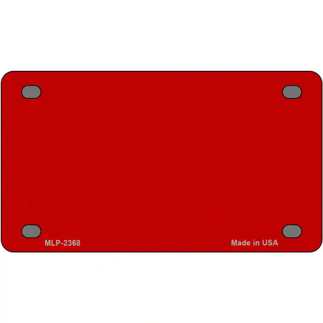 Red Solid Metal Novelty License Plate 4" x 2.2" (MLP)