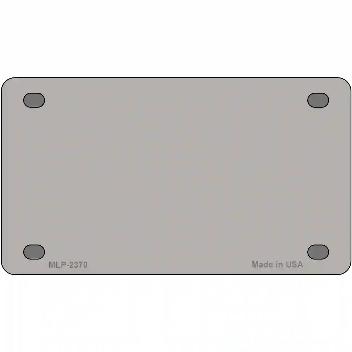 Gray Solid Metal Novelty License Plate 4" x 2.2" (MLP)