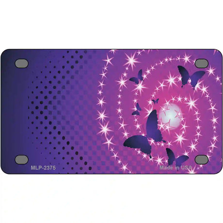 Celestial Butterflies Metal Novelty License Plate 4" x 2.2" (MLP)