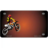 Dirt Bike Rider Offset Metal Novelty License Plate 4" x 2.2" (MLP)