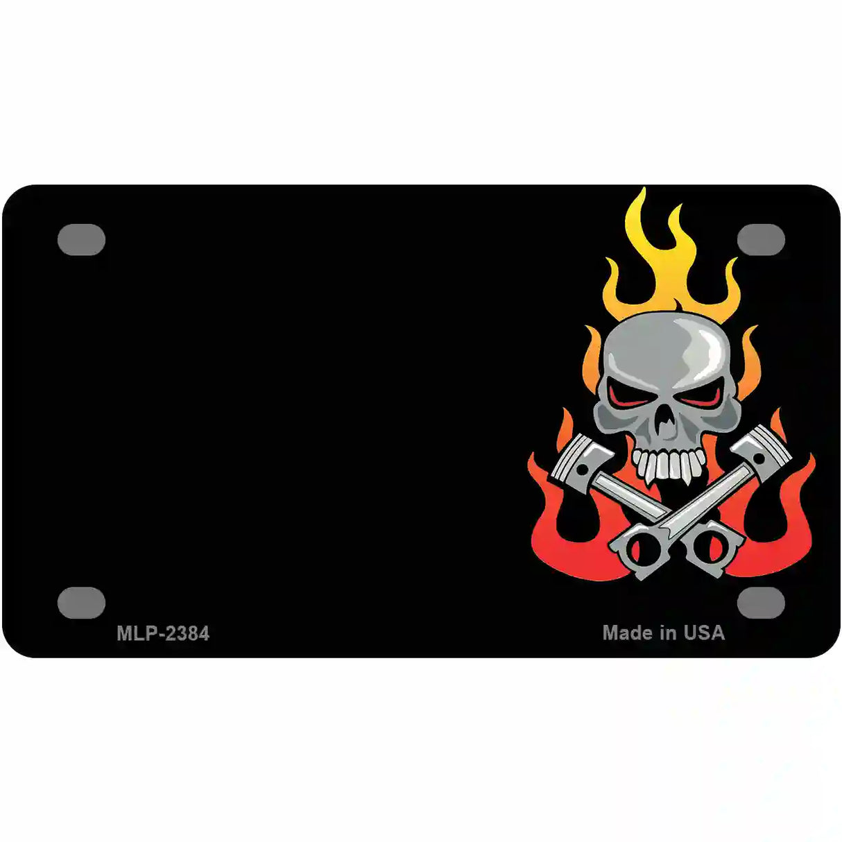 Gear Head Skull Offset Metal Novelty License Plate 4" x 2.2" (MLP)