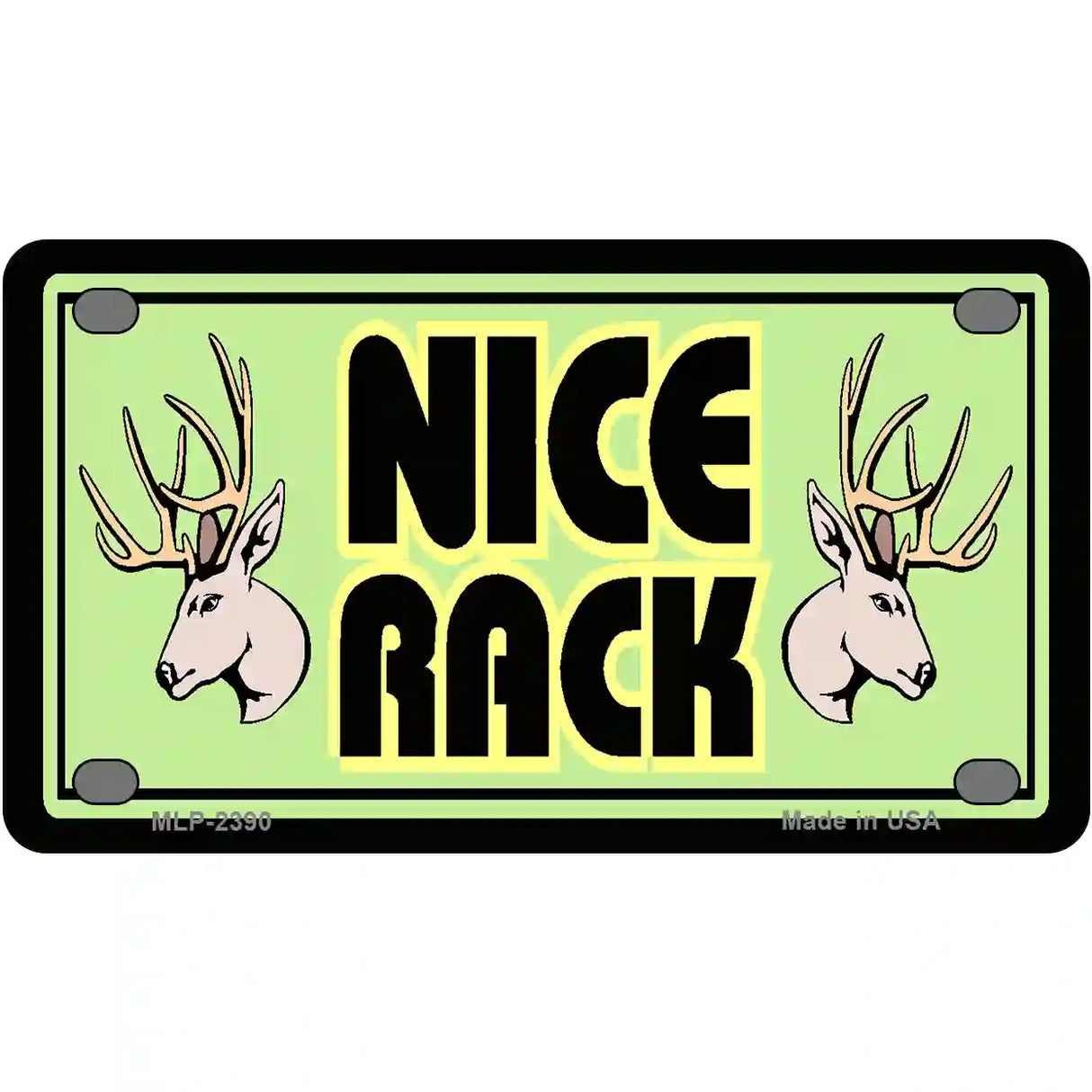 Nice Rack Metal Novelty License Plate 4" x 2.2" (MLP)