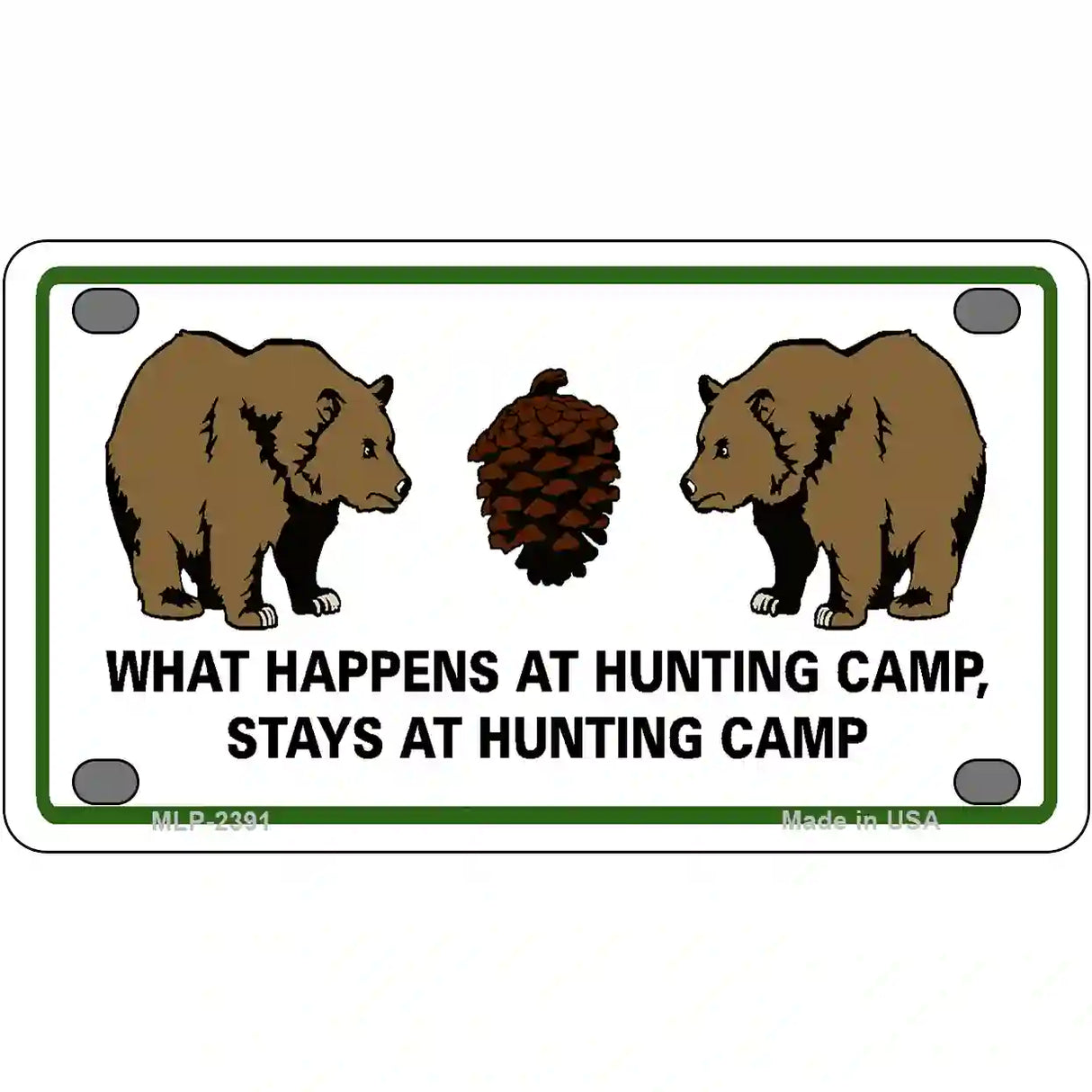 What Happens At Camp Metal Novelty License Plate 4" x 2.2" (MLP)