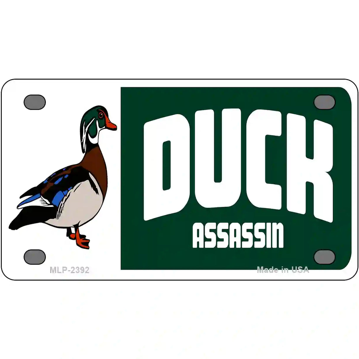 Duck Assassin Metal Novelty License Plate 4" x 2.2" (MLP)