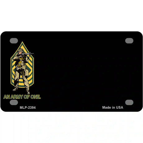 An Army of One Offset Novelty Metal License Plate 4" x 2.2" (MLP)