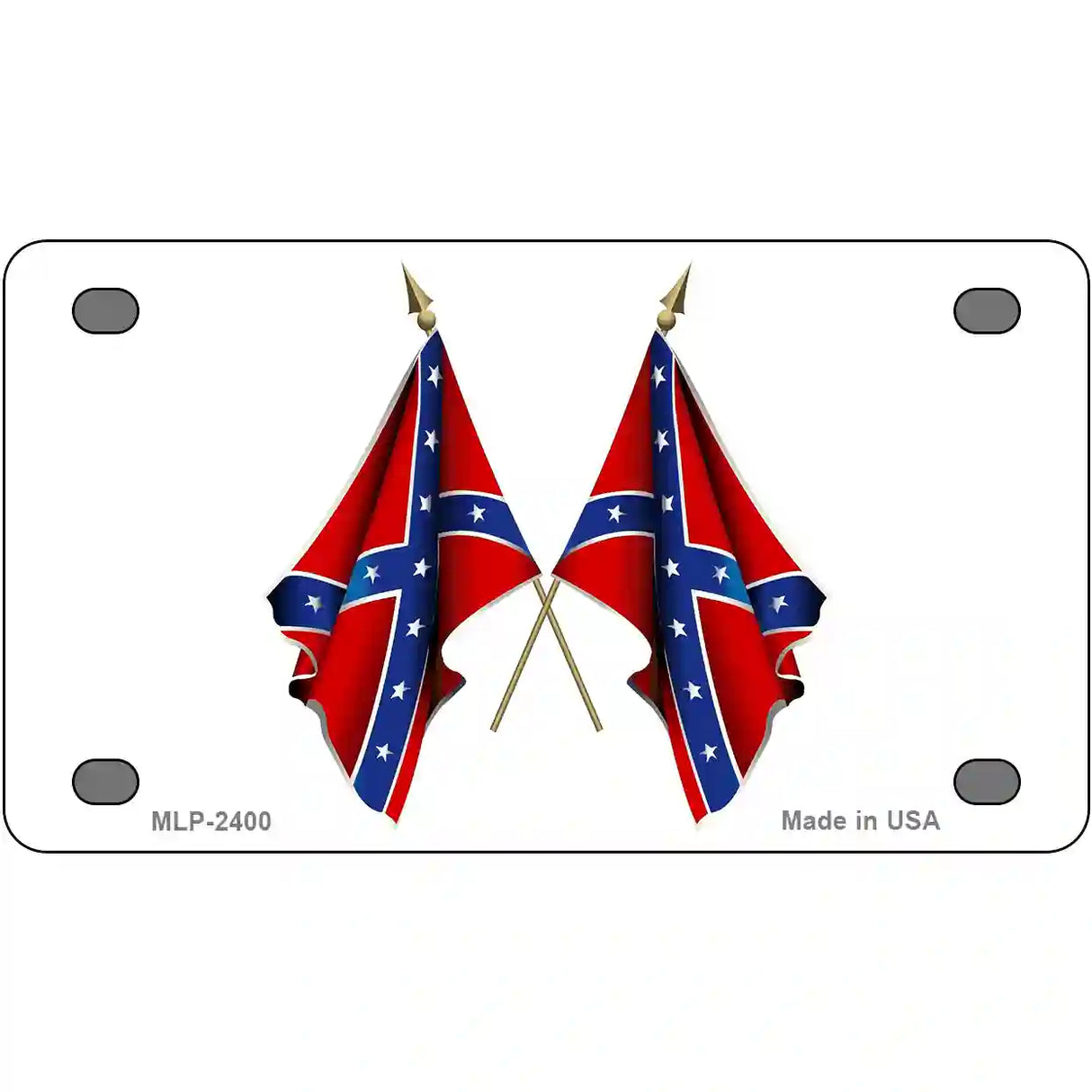 Confederate Crossed Flags Metal Novelty License Plate 4" x 2.2" (MLP)