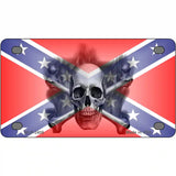 Confederate Flag Skull Metal Novelty License Plate 4" x 2.2" (MLP)