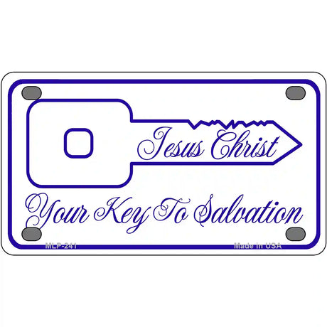 Your Key To Salvation Metal Novelty License Plate 4" x 2.2" (MLP)