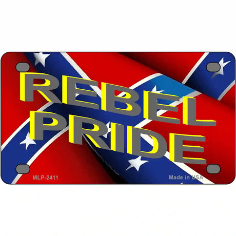 Rebel Pride Metal Novelty License Plate 4" x 2.2" (MLP)