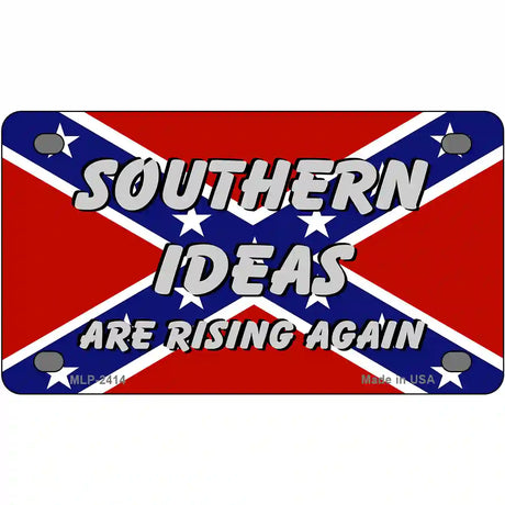 Southern Ideas Risin Again Metal Novelty License Plate 4" x 2.2" (MLP)