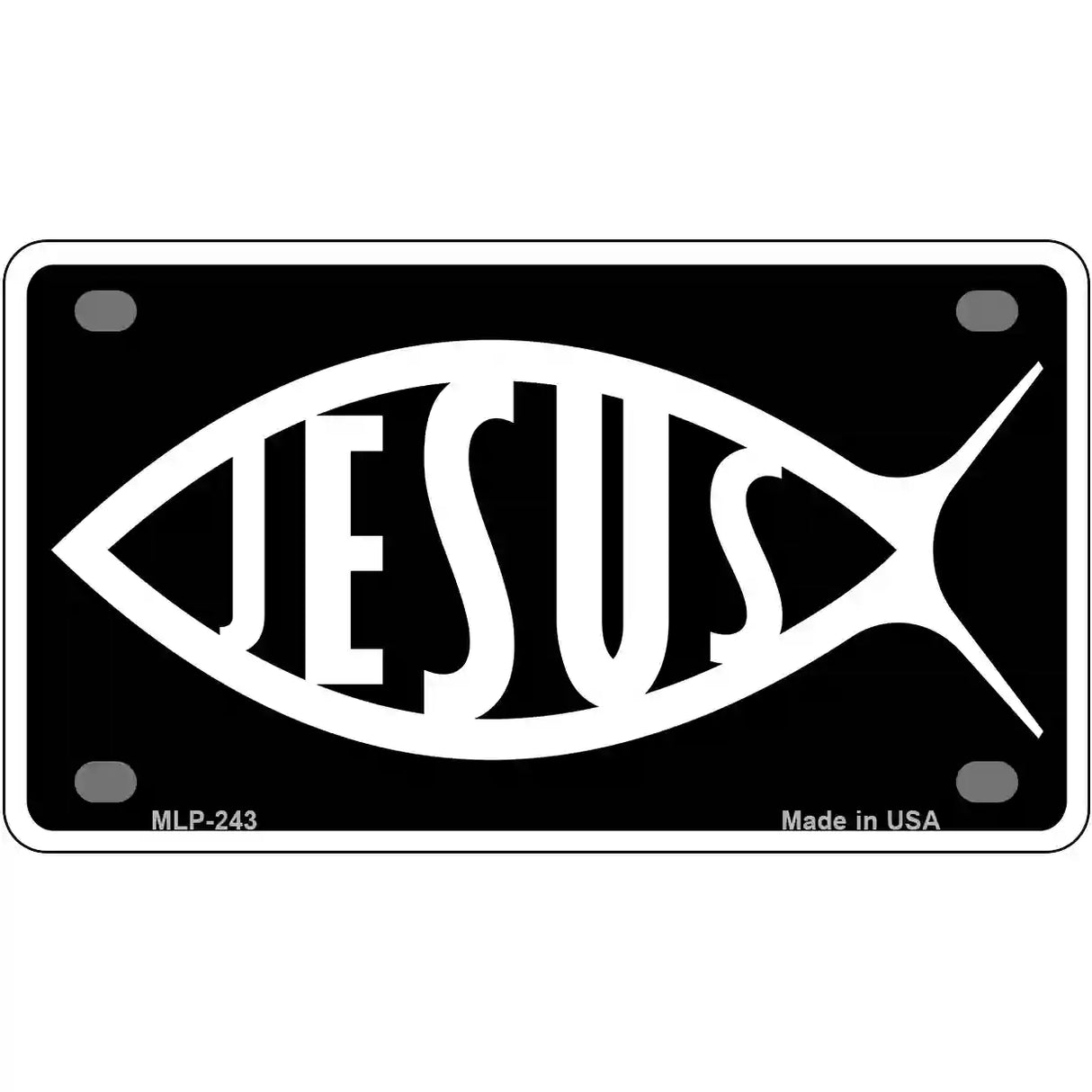 Jesus Fish Metal Vanity Novelty License Plate 4" x 2.2" (MLP)