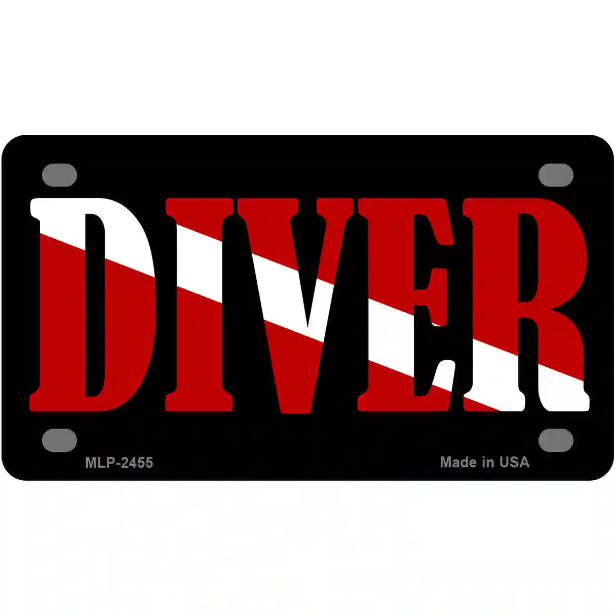 Scuba Diver Metal Novelty License Plate 4" x 2.2" (MLP)